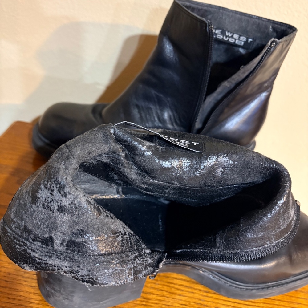 Nine West Cloud 9 Black Leather Ankle Boots Women's 8M - Picture 14 of 14